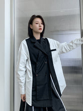 Retro Irregular Color-Block Long Sleeve Shirt